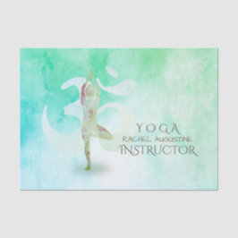 瞑想インストラクター水色ヨガポーズオムサイン 薄葉紙