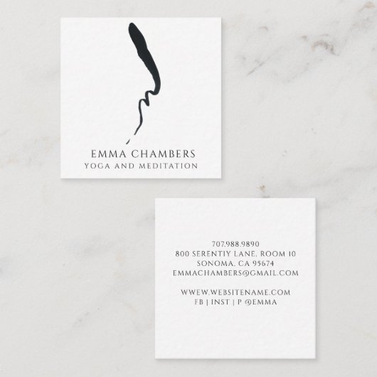 瞑想インストラクター スクエア名刺 (正面/裏面)