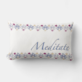 "瞑想インスピレーショめい想ン"ホワイト ランバークッション