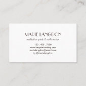 瞑想ガイドピーチ霊気ストーンケアンスタック 名刺 (裏面)