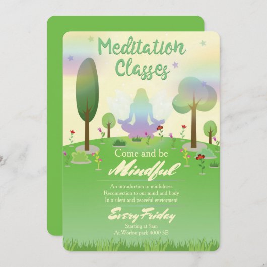 瞑想クラス 招待状 (正面/裏面)