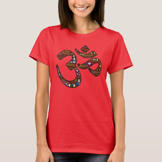瞑想シンボル、カラフル絵文字飾デザイン Tシャツ (正面)