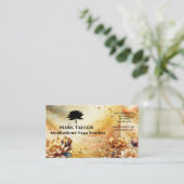 瞑想スピリチュアルヨガ先生金ゴールドロータスロゴ 名刺 (スタンド正面)