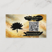 瞑想スピリチュアルヨガ先生金ゴールドロータスロゴ 名刺 (裏面)