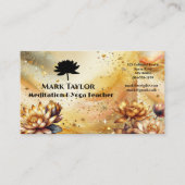 瞑想スピリチュアルヨガ先生金ゴールドロータスロゴ 名刺 (正面)