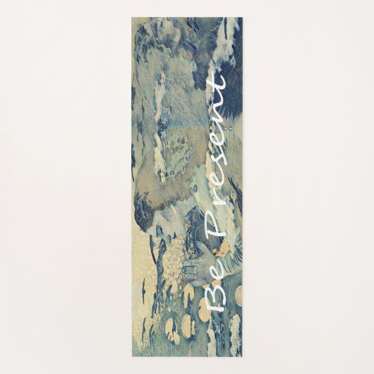 瞑想スピリチュアル祈りの言葉ウーマンブルーヨガマット ヨガマット (正面)