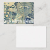 瞑想スピリチュアル祈りの言葉ウーマンブルー ノートカード (正面/裏面)