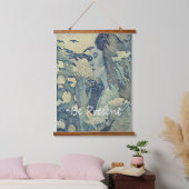 瞑想スピリチュアル祈りの言葉ウーマンブルー 吊り下げ型タペストリー (寝室)