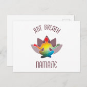 瞑想ナマステロータスフラワーヨガポーズスピリチュア インビテーションポストカード (正面/裏面)