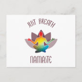 瞑想ナマステロータスフラワーヨガポーズスピリチュア インビテーションポストカード (正面)