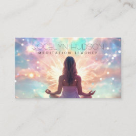 瞑想パステル光沢のある宇宙つながり 名刺