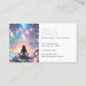 瞑想パステル光沢のある宇宙ピラミッド 名刺 (裏面)