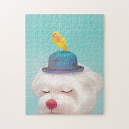 瞑想ピエロドッグポートレート ジグソーパズル