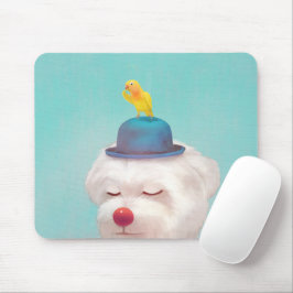 瞑想ピエロドッグポートレート マウスパッド