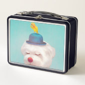 瞑想ピエロドッグポートレート メタルランチボックス (正面)