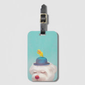 瞑想ピエロドッグポートレート ラゲッジタグ (正面縦)