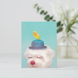 瞑想ピエロドッグポートレート 案内ポストカード