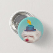 瞑想ピエロドッグポートレート 缶バッジ (正面&裏面)