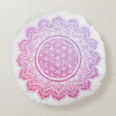 瞑想ピローグリッターピンクパープル ラウンドクッション (裏面)