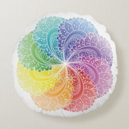 瞑想ピローマンダラチャクラの色 ラウンドクッション