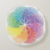 瞑想ピローマンダラチャクラの色 ラウンドクッション (裏面)