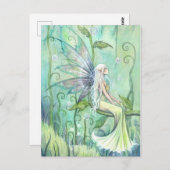 瞑想フェアリーイラストレーションアート ポストカード (正面/裏面)