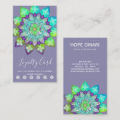 瞑想フラワーマンダラインパープルロイヤリティ 名刺 (正面/裏面)