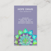 瞑想フラワーマンダラインパープルロイヤリティ 名刺 (裏面)