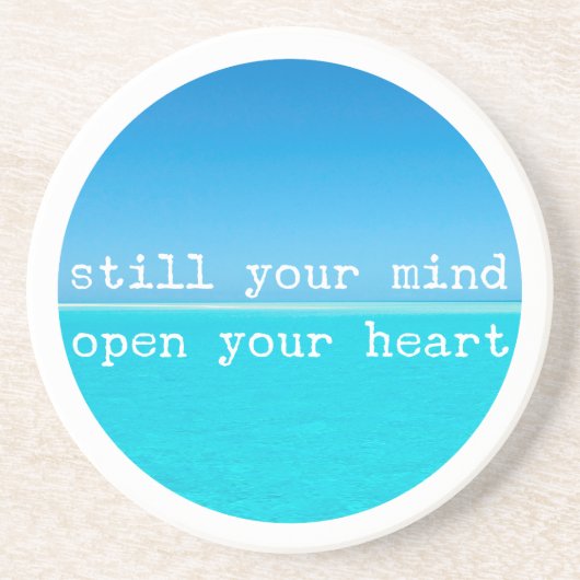 瞑想マインドフル引用文:静かな心、オープンハートC コースター (正面)