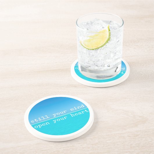 瞑想マインドフル引用文:静かな心、オープンハートC コースター (側面)