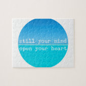 瞑想マインドフル引用文:静かな心、開いたハート ジグソーパズル (横)