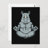 瞑想メンズライノセロスヨガギフトナマステRhino ポストカード (正面/裏面)