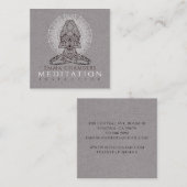 瞑想モダンインストラクターロータスポーズマンダラ スクエア名刺 (正面/裏面)