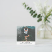 瞑想モダンウェルネススピリチュアルQRコード スクエア名刺 (スタンド正面)