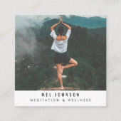 瞑想モダンウェルネススピリチュアルQRコード スクエア名刺 (正面)