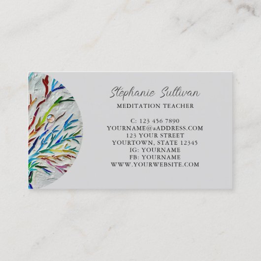 瞑想モダンユニーク先生 名刺 (裏面)