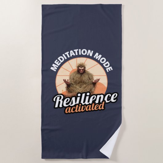 瞑想モード:レジリエンス活性化ビッグフット ビーチタオル (正面)