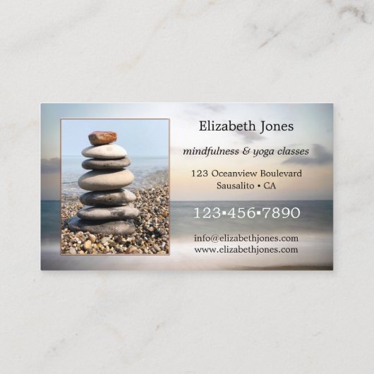 瞑想ヨガあなたの写真ビジネスカード 名刺 (裏面)