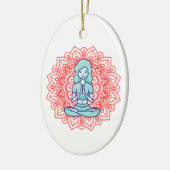 瞑想ヨガの少女 セラミックオーナメント (左)