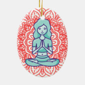 瞑想ヨガの少女 セラミックオーナメント (裏面)