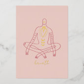 瞑想ヨガの息リラックスと 箔シーズンカード (正面)