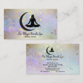 *～*瞑想ヨガの金ゴールド女性+月の心遣い 名刺 (正面/裏面)