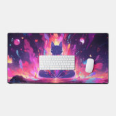 瞑想ヨガキティ猫 デスクマット (キーボード&マウス)