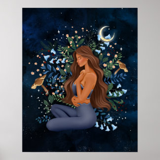 瞑想ヨガポーズプリント写真ポスターウォールアート ポスター