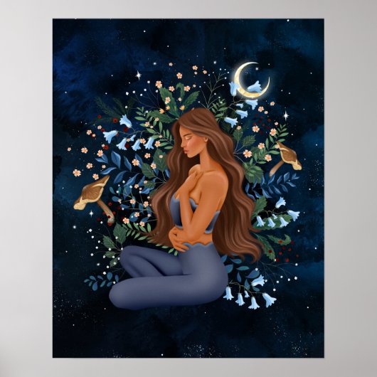 瞑想ヨガポーズプリント写真ポスターウォールアート ポスター (正面)