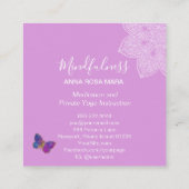 *~*瞑想ヨガレイク曼荼羅蝶 スクエア名刺 (裏面)