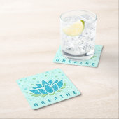 瞑想ヨガロータスフラワーゼン |文字テンプレート スクエアペーパーコースター (インサイチュ)