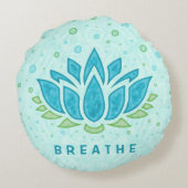 瞑想ヨガロータスフラワーゼン |文字テンプレート ラウンドクッション (裏面)