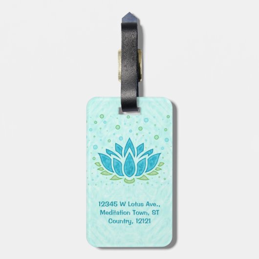 瞑想ヨガロータスフラワーゼン |文字テンプレート ラゲッジタグ (裏面縦)