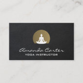 瞑想ヨガ座り |革の背景 名刺 (正面)